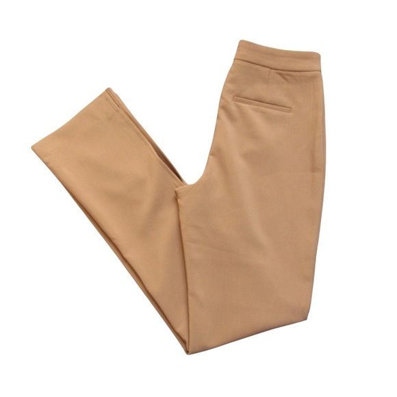 Jason Wu Camel Tan Pants XS Side Slits Boot Cut High Rise Stretch Careerwear - Picture 3 of 11